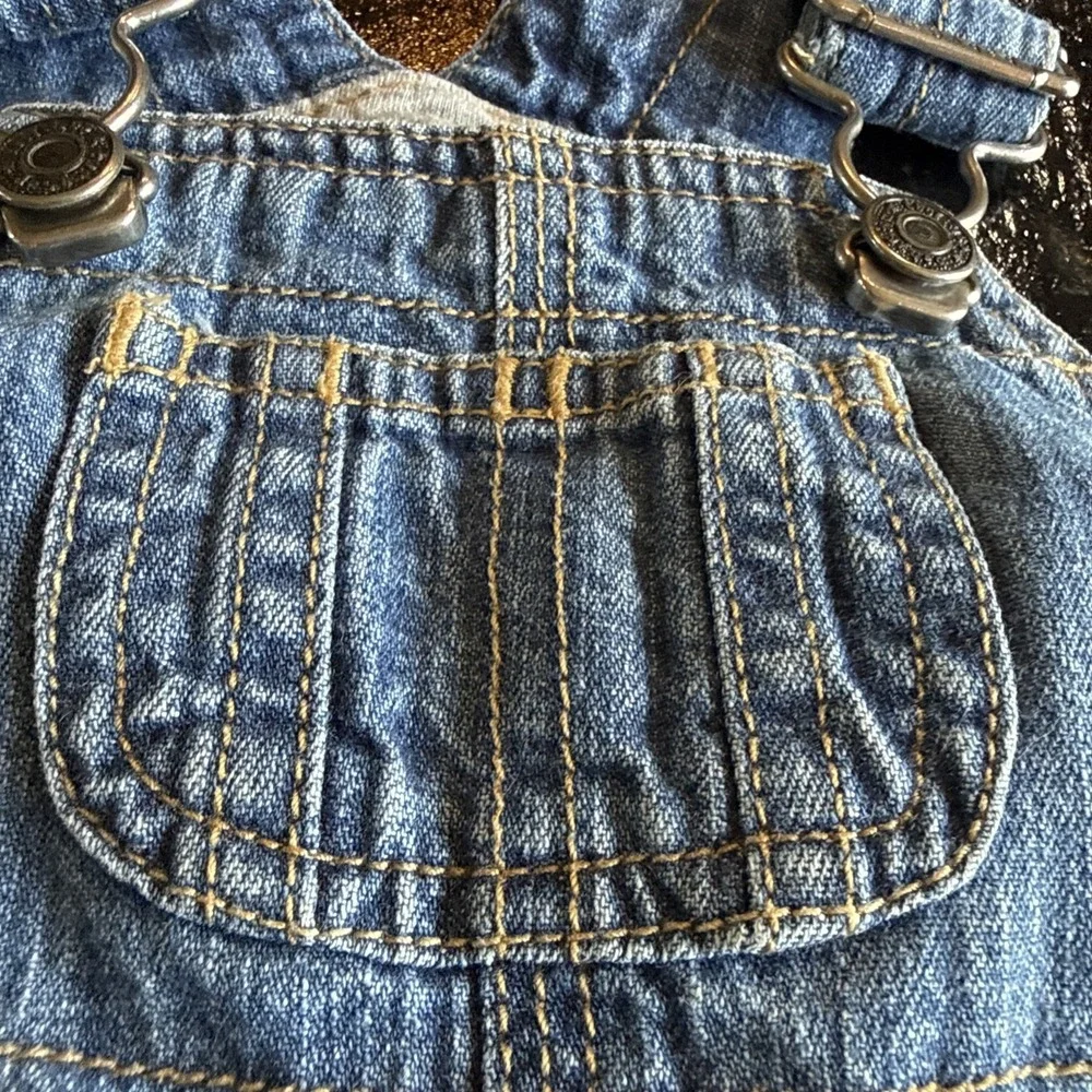 VTG Baby Gap Carpenter Lined Bibs Overalls Denim Jeans 3-6mo Y2K Logo 12/05 Bear